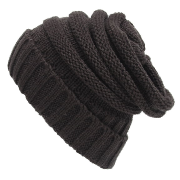 Outdoor Autumn Winter Striped Pullover Hat Men Women Warm Solid Color Reversible Knitted Hat