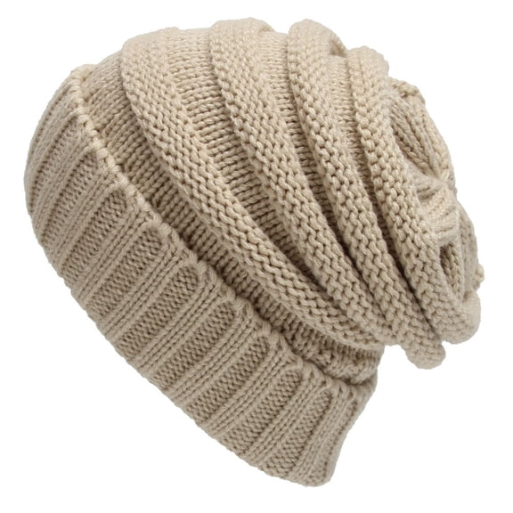 Outdoor Autumn Winter Striped Pullover Hat Men Women Warm Solid Color Reversible Knitted Hat