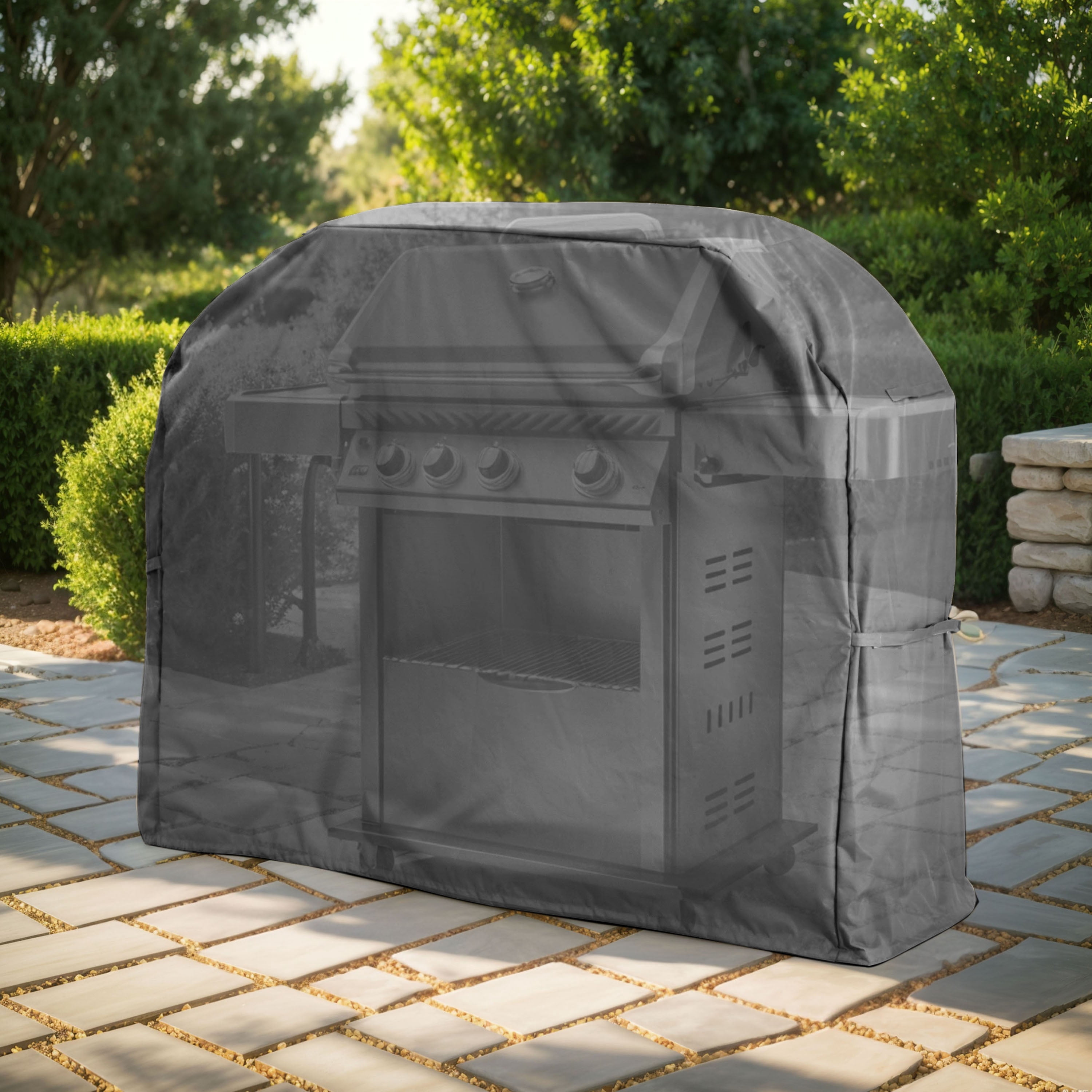 Outdoor BBQ Grill Protective Cover for Gas Grill Protection, Dark Gray