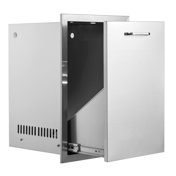 Outdoor BBQ Propane Tank Storage Drawer 16x24x16 Inch Stainless Steel Pull-Out Cabinet with Handle for Grill Island