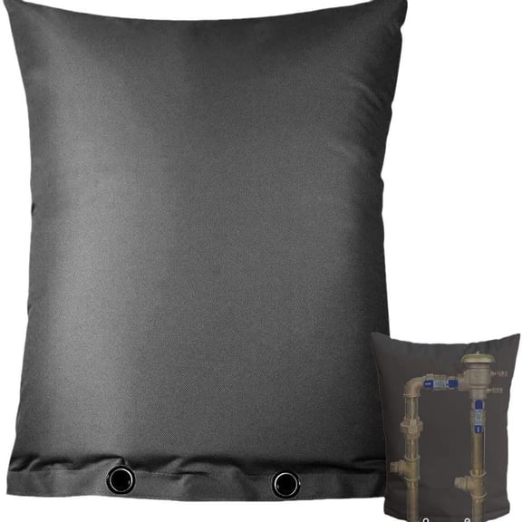 Outdoor Backflow Preventer Insulation Cover for Winter Pipe Freeze Protection, Winter Water Well Pump Covers Sprinkler Valve Cover Insulated (Black 17''W x 2''H)