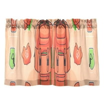 Outdoor Backpack Pattern Kitchen Curtains Tier Set 27x24 Inch 2 Panels Semi Sheer Light Filtering Privacy UV Protection