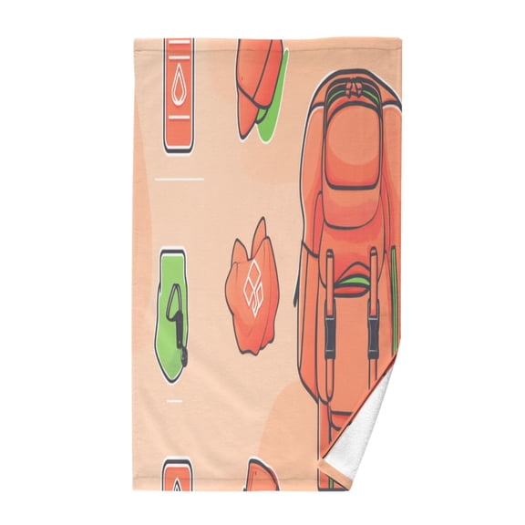 Outdoor Backpack Pattern Soft 100% Cotton Towel, High Absorbency, Single Pack, 16" x 28"