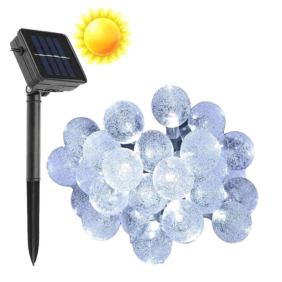 Outdoor Ball String Lights, 12m 100LED Crystal Globe Fairy String Lights Solar Bubble Ball String Lights Waterproof for Garden