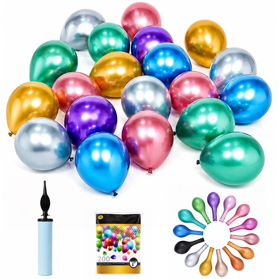 202 Pcs Balloon Drop Kit, 10 in Balloons, 3.28 x 15.7 ft Net with Pump, Plastic Construction, Celebration Decor, Birthday, Wedding, Graduation, Anniversary, New Year, Party Setup