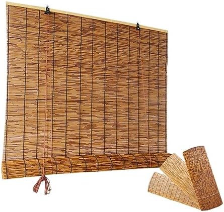 Outdoor Bamboo Shades for Patio Bamboo Roll up Blinds Curtains for Windows Waterproof, Porch Bamboo Rolling Curtains Breathable Corded Roller Shades$$Home Decor, Kitchen, & Other