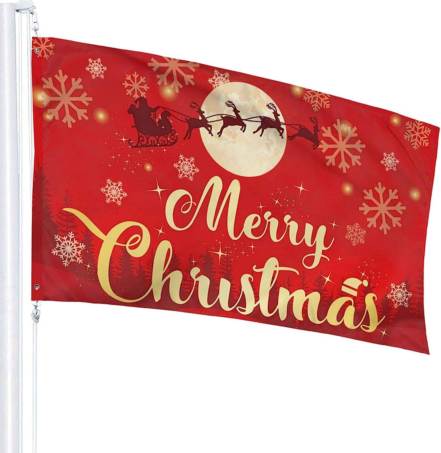 Outdoor Banner 3x5 Ft Double Sided Family Flag ，Merry Christmas House