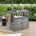 thumbnail image 1 of Outdoor Bar Cart, Rolling Rattan Beverage Bar Counter Table Portable Table and Storage Cabinet with Wheels for Garden Poolside Party Backyard, 1 of 7