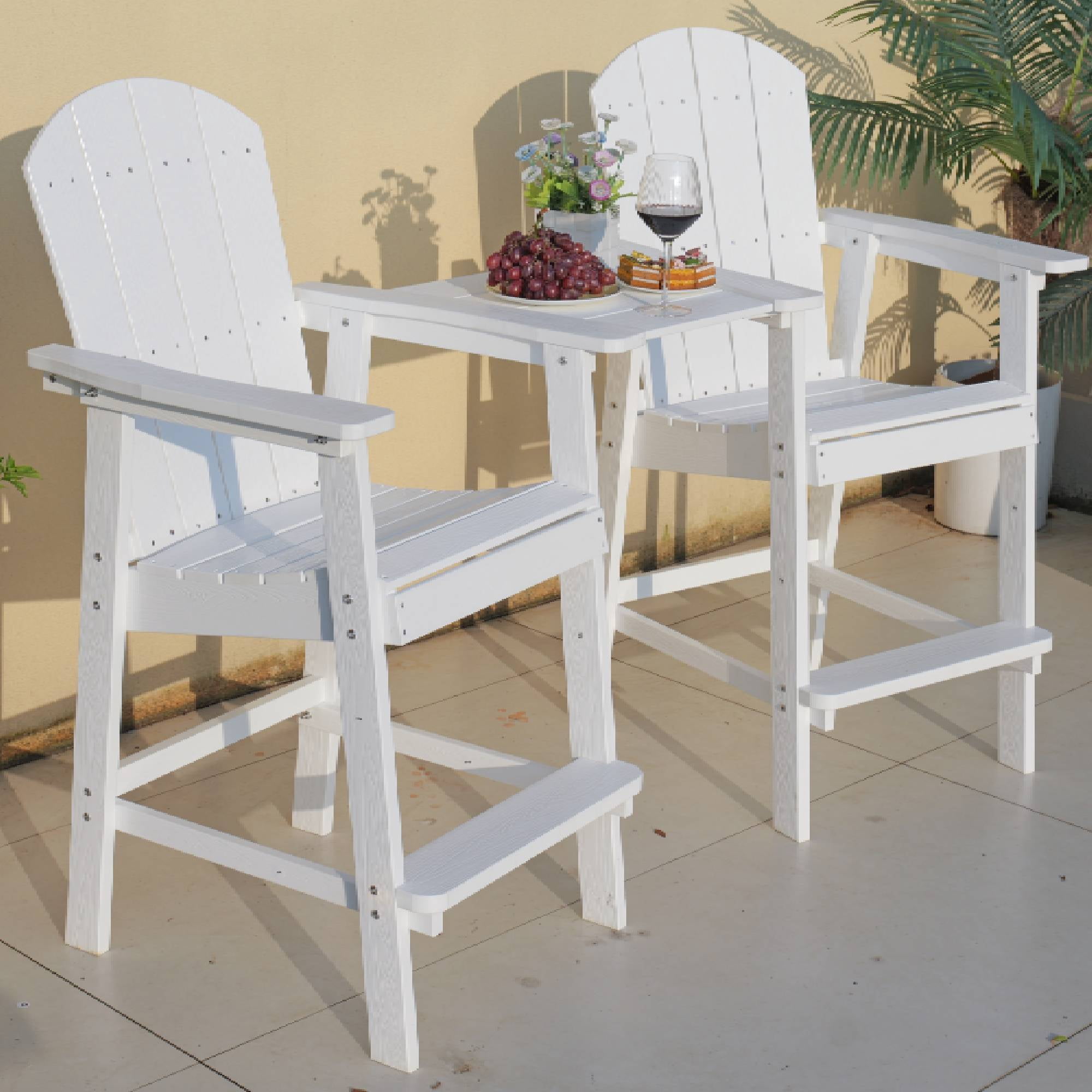 Outdoor Bar Chair, Leisure High Seat Stool for Patio Garden Backyard Casual Evening Party Gathering, Teak