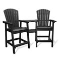 thumbnail image 1 of Outdoor Bar Height Adirondack Chairs with Connecting Tray,Balcony Chairs Recycled Poly Adirondack,Tall Adirondack Chairs Bar Chairs for Deck,Backyard,Outdoor Adirondack Chairs Weather Resistant, 1 of 7