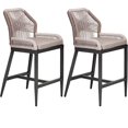 thumbnail image 1 of Outdoor Bar Stool, Set of 2, Home Back Dining Chair, Modern Patio Bar Stools with Backrest and Arm, 1 of 7