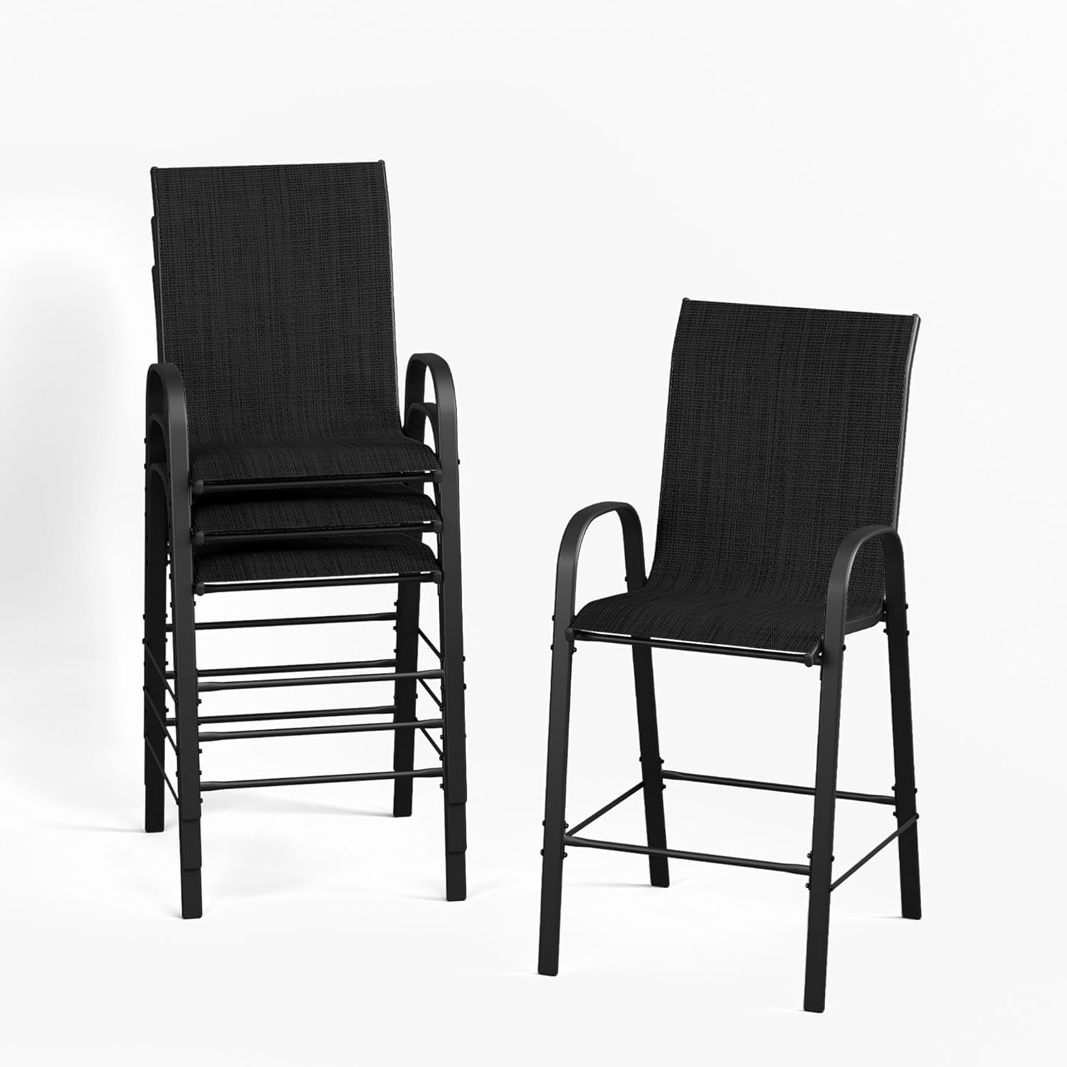 Outdoor Bar Stools Of 4, Bar Height Outdoor Chairs, AllWeather