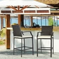 Walmart Rattan Outdoor Bar Stools Set of 2, Wicker Patio Chairs with ...