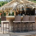 thumbnail image 1 of Patio Novagarden Outdoor Bar Stools Armless Wicker Woven, Set of 4, Cream, 1 of 7