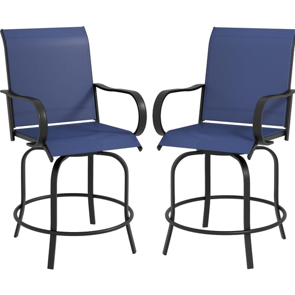 Outdoor Bar Stools with Footrests and Armrests / Comfortable Seating for Poolside Relaxing