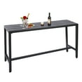 thumbnail image 1 of Outdoor Bar Table, 63 Patio Console Pub Height Table with Powder Coated Steel Frame and Weather Resistant Waterproof Top for Hot Tub, Balcony, Garden, Yard, Poolside, Indoor Outdoor, 1 of 5