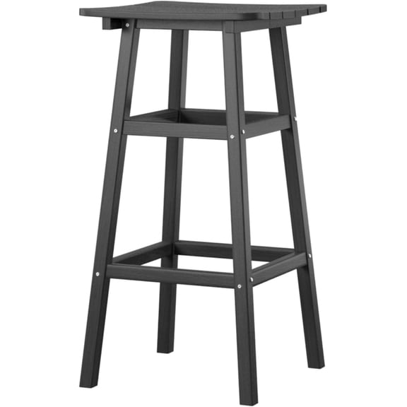Outdoor Bar Table, HDPE Patio Bar Height Table, All Weather Bistro Pub Table for Deck Porch Backyard Garden, Black
