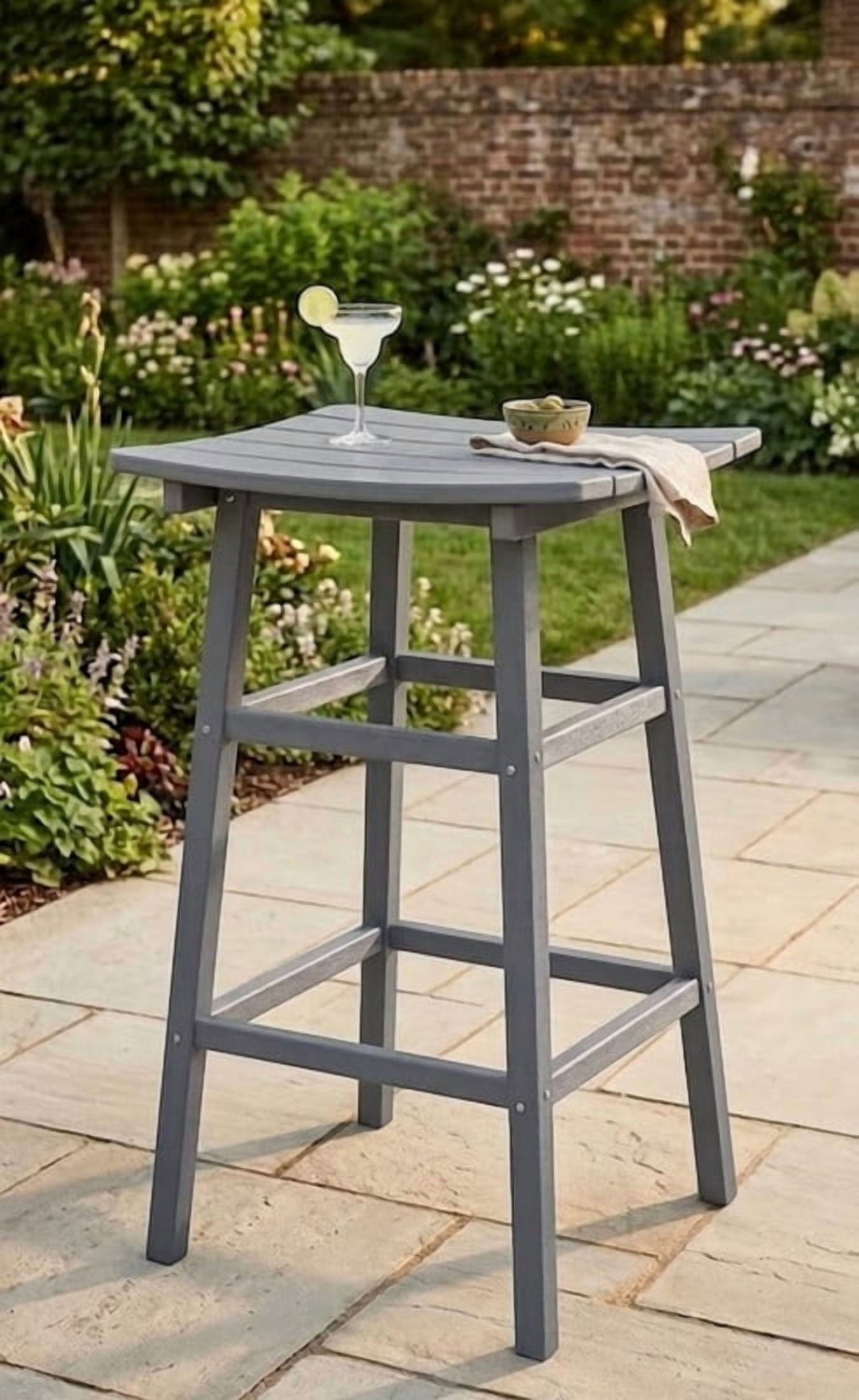 Outdoor Bar Table, HDPE Patio Bar Table, All Weather Height Patio Tables, Outdoor Bar Height Table, Tall Bistro Pub Table for Outside Deck, Porch
