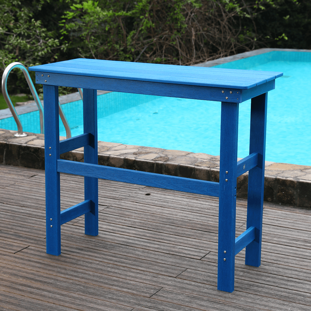Outdoor Bar Table, Heightened Bar Height Table for Garden Backyard Patio Bar, Navy Blue