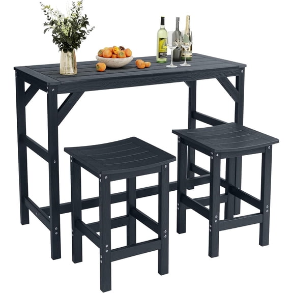 Outdoor Bar Table Patio Counter Height Table, Wicker High Top Pub Table, Tall Rectangle Narrow Console Table With Adjustable Feet For Hot Tub Balcony Garden Pool Deck Backyard, Brown
