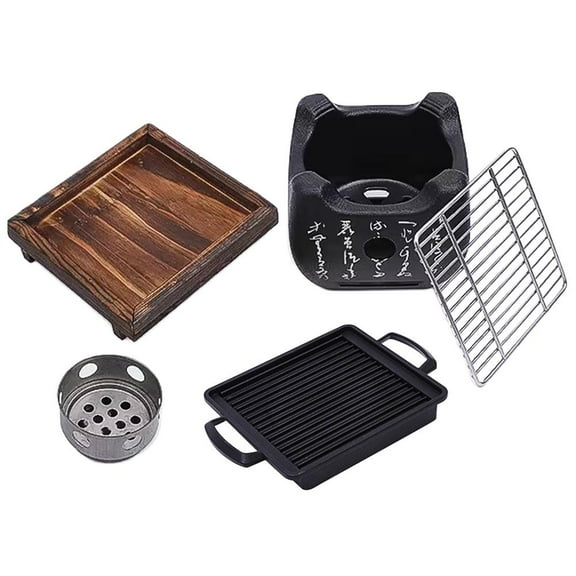 Outdoor Barbecue Grill Rectangular High Temperature Stove Commercial Barbecue Charcoal E1D2 Charcoal Japanese Grill Resi Alcohol