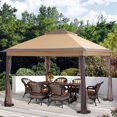 thumbnail image 1 of Outdoor Basic 11'x 11'Pop up Patio Gazebo,Portable Canopy Shade Tent with Sidewalls,Coffee, 1 of 6