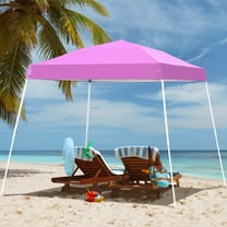Outdoor Basic 10' x 10' Pop up Canopy Tent Outside Canopy, One Push Tent Canopy with Carry Bag, Extra 4 Stakes, Gazebo, Pink