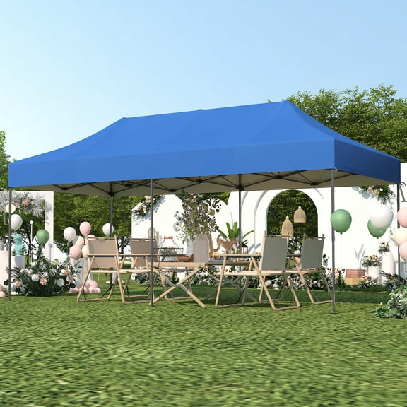 Outdoor Basic 10x20 Pop up Canopy Tent,Heavy Duty Commercial Instant Shade Gazebos,Blue