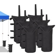 Outdoor Basic 6 Pack Sand Bags for Canopy, Pop up Tent Weights Sand Bags, 168 Lbs - Black Without Sand