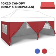Outdoor Basic 6 Pieces Sidewalls for 10x20 Heavy Duty Pop up Canopy Tent,Red