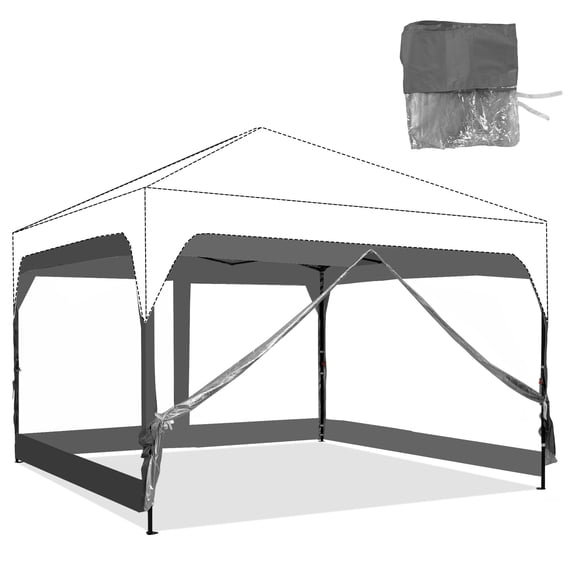 Outdoor Basic Canopy Tent Replacement PVC High-Transparency Material Sidewalls for 12x12 Pop Up Canopy Water Resistant,99% UV Protection,4 Piece Sidewalls Only(Canopy Tent NOT Included),Grey