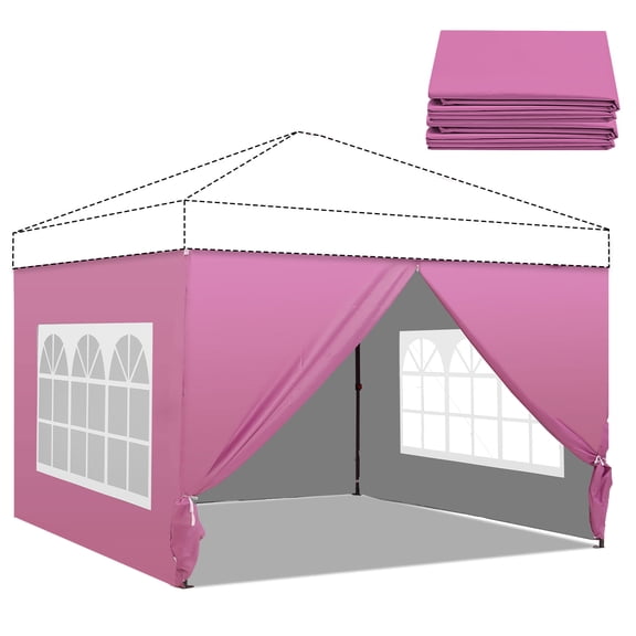 Outdoor Basic Canopy Tent Replacement Sidewalls for 12x12 Pop Up Canopy Water Resistant,99% UV Protection,4 Piece Sidewalls Only(Canopy Tent NOT Included),Pink