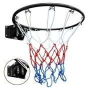 Outdoor Basketball Hoops Basketball Double Spring Solid Rim, 18" Steel Basketball Rim for Indoor and Outdoor Black,Indoor Basketball Hoops