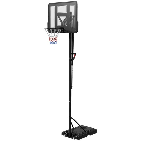 Outdoor Basketball Hoops Soozier Portable Basketball Hoop, 7.7-10' Height Adjustable Basketball Goal with 43" Shatterproof Backboard, Wheels, and Fillable Base for Teenagers, Youth, Adults,Indoor Bas