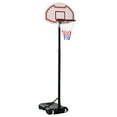 thumbnail image 1 of Outdoor Basketball Hoops Soozier Portable Basketball Hoop Stand, 5.1-6.9ft Height-Adjustable Basketball System with 29'' Backboard and Wheels for Indoor and Outdoor Use, White,Indoor Basketball Hoops, 1 of 8