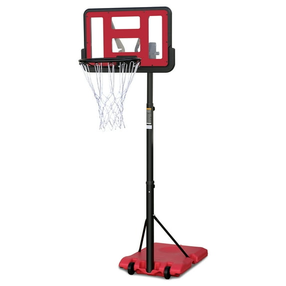 Outdoor Basketball Hoops Use for Outdoor Height Adjustable 4.8 to 7.7ft Basketball Hoop 28 Inch Backboard Portable Basketball Goal System with Stable Base and Wheels,Indoor Basketball Hoops