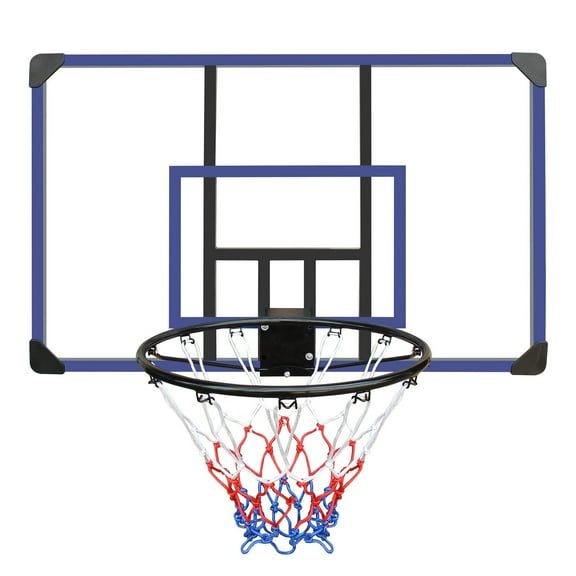 Outdoor Basketball Hoops Wall-mounted basketball hoop, 45 x 29 inches shatterproof back, folding hoop, durable hoop and all-weather mesh for indoor and outdoor use,Indoor Basketball Hoops