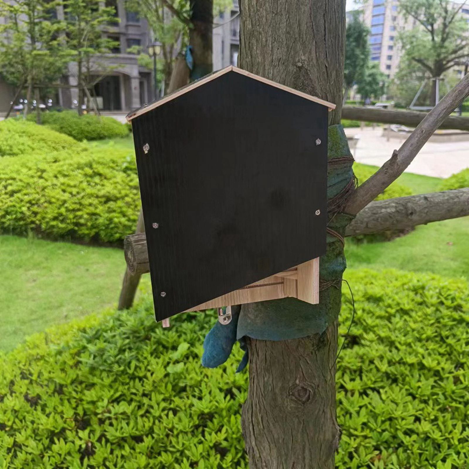 Outdoor Bat House, Huge Wooden Box, Weatherproof, Untreated Spiral Bat House, Shelter, Garden Accessories B