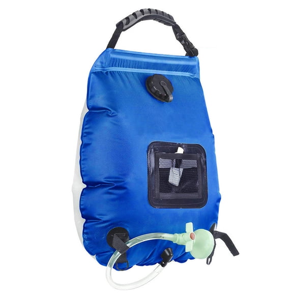 Outdoor Bath Bag Foldable Solar Hot Water Bag 20L Rain Bag Bath Shower Convenient Water Storage Bag-blue