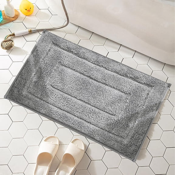 Outdoor Bathroom Rugs Indoor Door Mat Non Slip Absorbent Resist Dirt Entrance Mat Durable Low Profile Inside Floor Mats Washable Front Entry Doormats For Entryway 16''X24'' Grey