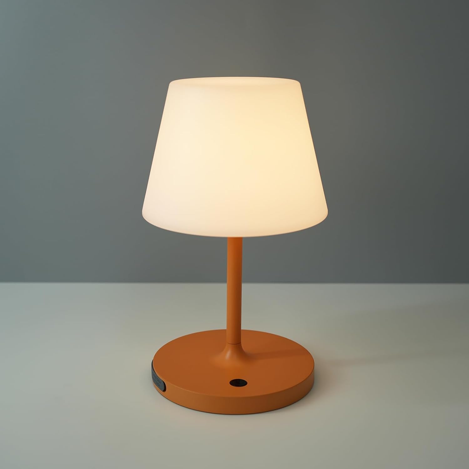 Outdoor Battery Operated Table Lamp Waterproof, 4000mAh Cordless Rechargeable, Touch Dimmable Desk Lamp, LED Night Light for Patio Camping Restaurant Home, H9.6in, Wood Grain