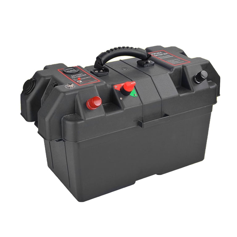 Outdoor Battery Tray Cases Trolling Motor Battery Box Portable Power Center Station Multifunction Battery Box for Camping Truck RV Boat