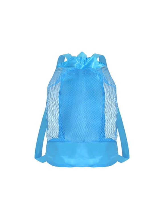 Outdoor Beach Bag, Large Capacity Mesh Drawstring Backpack, Sand Free Storage Pouch For Swimming And Summer Travel Needs