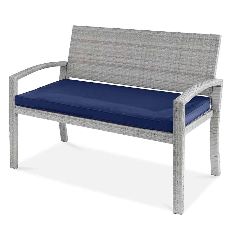 Outdoor Bench 2-Person Wicker Garden Patio Benches Seating Furniture ...