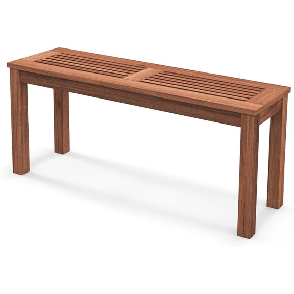 Outdoor Bench, 39.5 Backless Solid Wood Narrow Bench for Outside, Patio, Park, Garden & Front Porch (1)