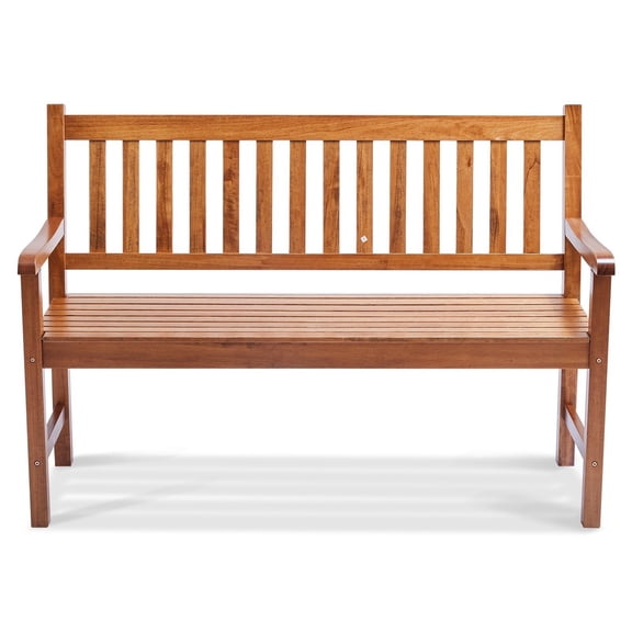 Outdoor Bench 50 Inch Wood Garden Bench, Patio Bench with Backrest, 800lbs Capacity, Park Bench for Yard, Front Porch, Garden Seating
