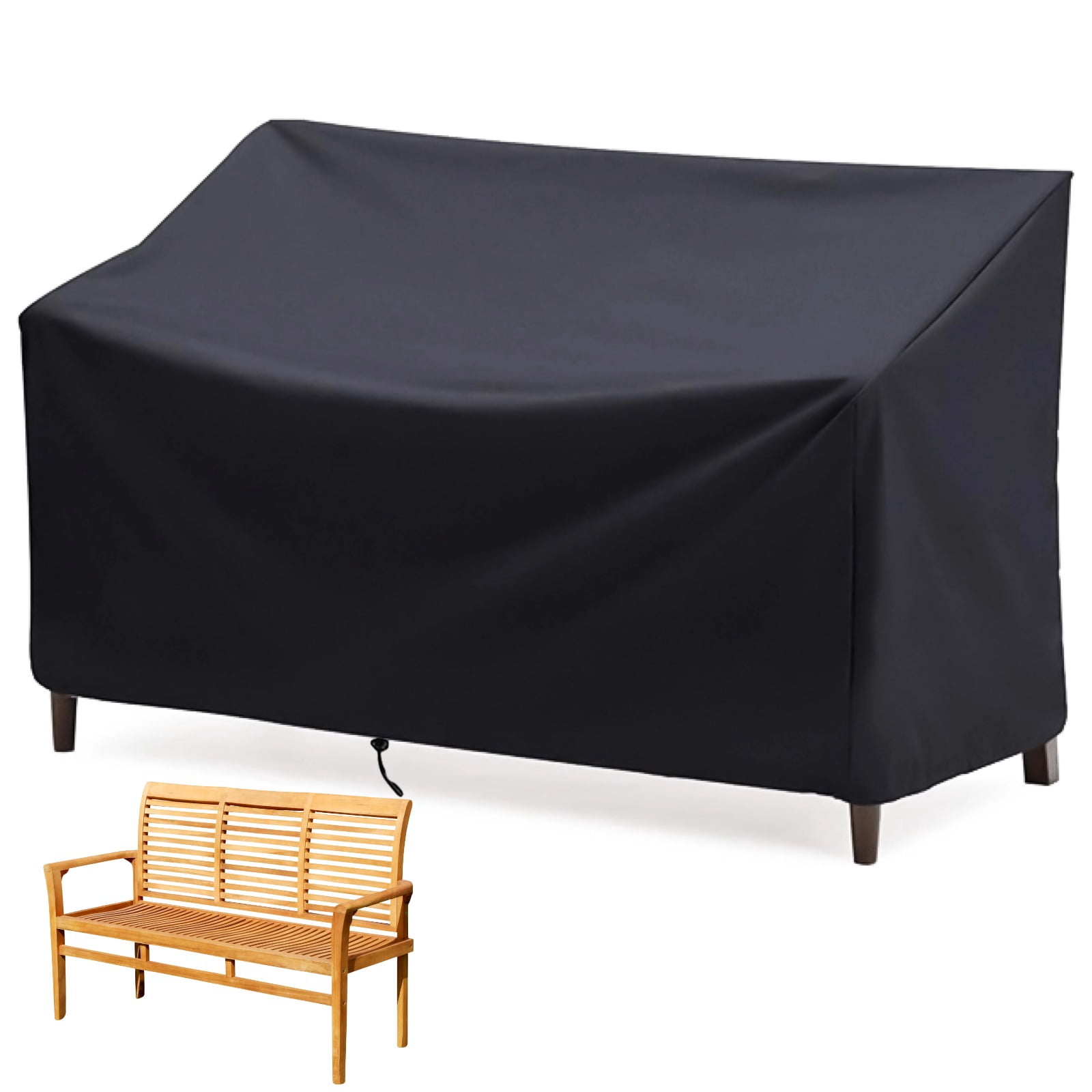 Outdoor Bench Cover, 210D Heavy Duty Patio Bench Furniture Covers with Air Vents, All Weather Resistant Waterproof Bench Cover for Patio Furniture, 60" x 27"  x 34"