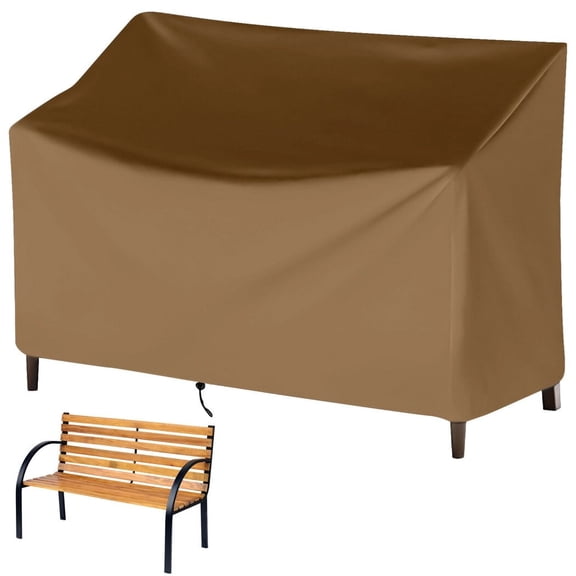 Outdoor Bench Cover, Heavy Duty 2-Seater Patio Bench Furniture Covers with Air Vents, All Weather Resistant Bench Cover for Patio Furniture, 53" x 26" x 35"