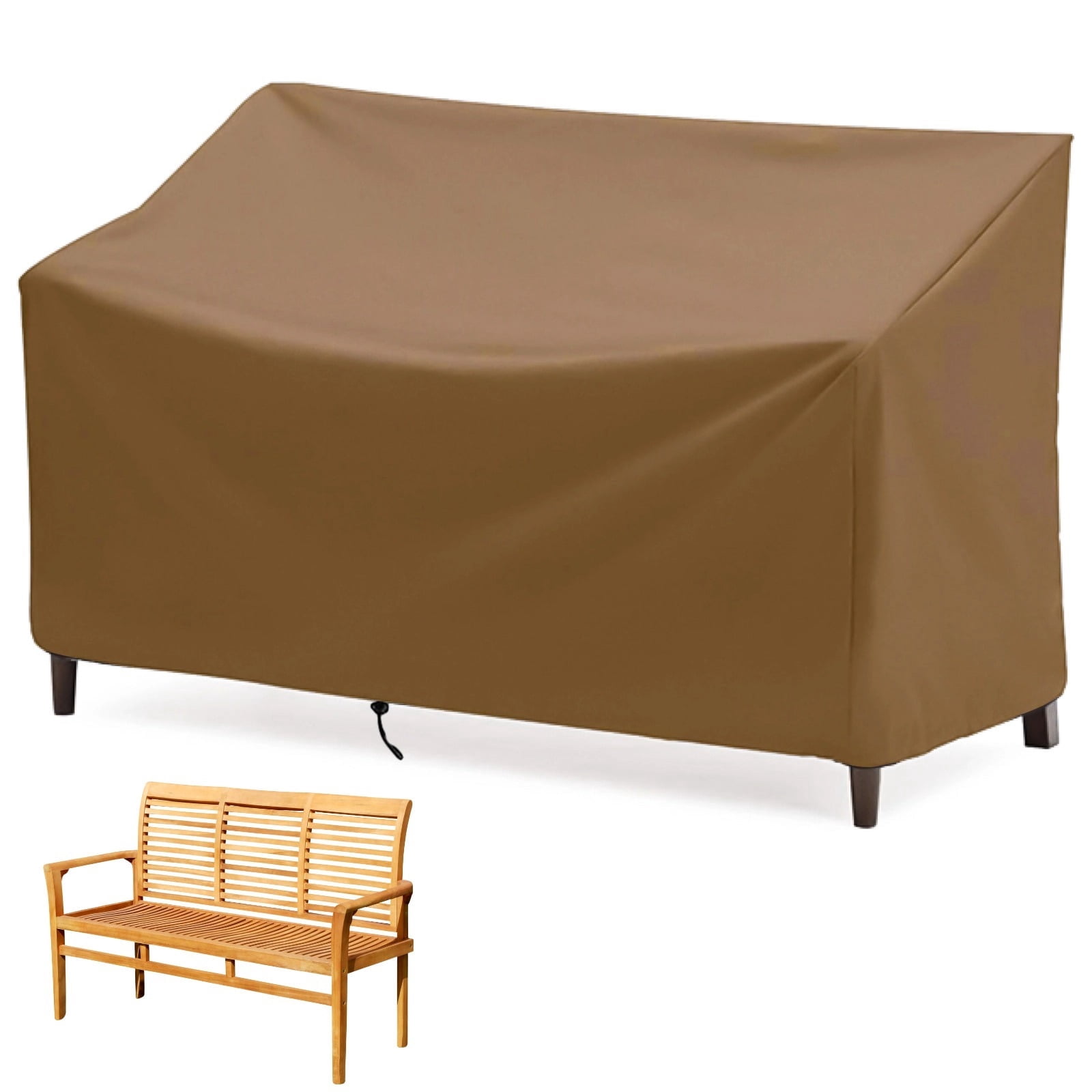Outdoor Bench Cover, Waterproof Outdoor Patio Furniture Cover for 3-Seater Bench, Heavy-Duty Oxford Cloth Garden Sofa Chair Cover