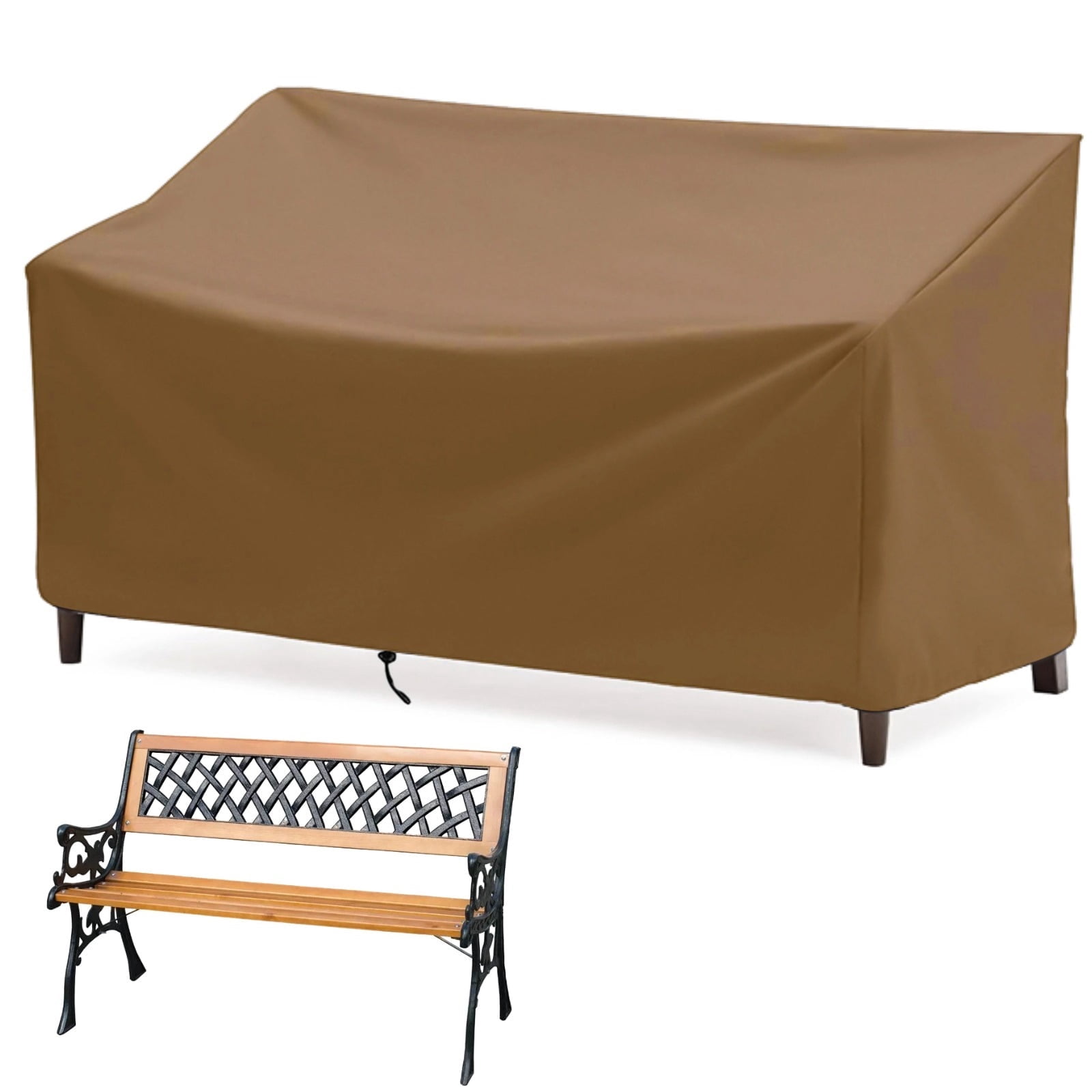 Outdoor Bench Cover, Waterproof Outdoor Patio Furniture Cover for 4-seater Bench, Heavy-duty Oxford Cloth Garden Sofa Chair Cover